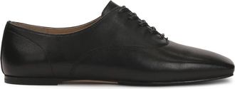 Kazar Halfhoge veterschoenen met vierkante neus - Dames - Veterschoenen - Zwart - 37 EU - Leer - Schoenen