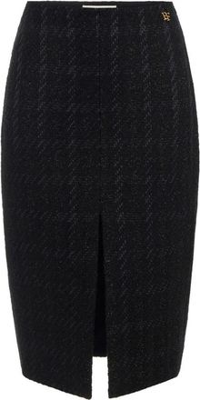 Elisabetta Franchi Gonna midi in tweed con spacco frontale - - Skirts - Donna - Nero - L