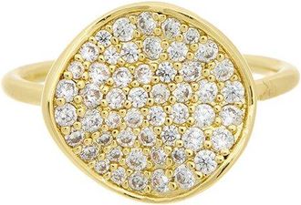 Rachel Glauber 14K Plated Cz Cocktail Ring