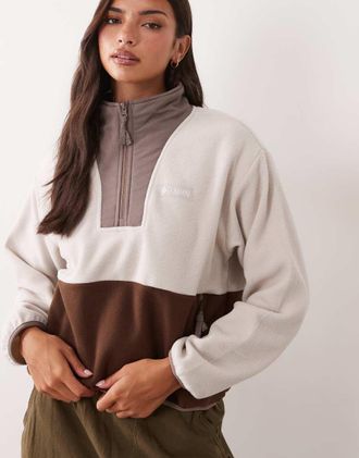 Columbia Sequoia Grove II felpa in pile con mezza zip beige multicolore