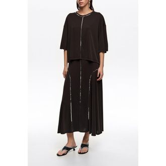 Bimba & Lola Faded Fluid Skirt With Sequins in Washed Black at Nordstrom, Size X-Small Eu