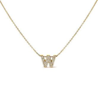 House of Brilliance 10K Gold Diamond Accent A-Z Initial Bubble Pendant Necklace in Yellow | W at Nordstrom