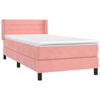 vidaXL Cama Box Spring Con Colch&oacute;n Terciopelo Rosa 90x190 Cm Vidaxl
