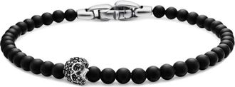 David Yurman sterling silver Memento Mori Skull bracelet (4mm) - Black