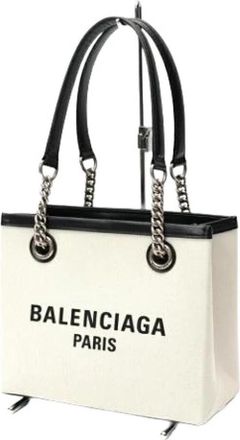 Balenciaga Pre-owned Vintage Tote Bag - Dames - Vintage Shopper - Wit - ONE Size - Leer - Vintage