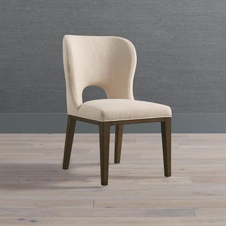 Frontgate Dakota Dining Chair - Cocoa, Eggshell Crypton Nomad Performance - Frontgate