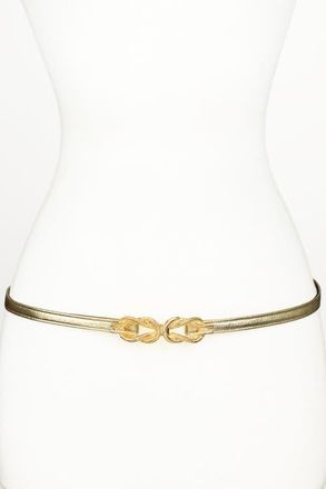 Raina Gold Knot Buckle Leather Belt at Nordstrom, Size Medium
