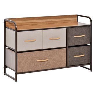 HOMCOM C&oacute;moda de tela 87.5x29x58 cm multicolor