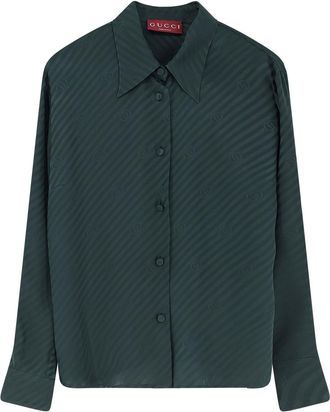 Gucci Silk Shirt With Diagonal Motif