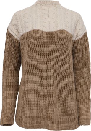 Sandro Sandro Cable Knit Sweater in Brown Wool