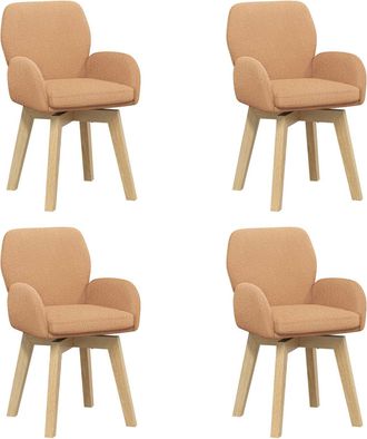 vidaXL Sillas De Comedor Giratorias 4 Uds. Boucl&eacute; Beige Vidaxl