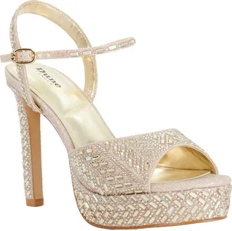 Dune London Malea Ankle Strap Platform Sandal in Gold at Nordstrom, Size 40