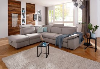 HOME AFFAIRE Ecksofa »Mauritius L-Form« mit Ottomane, mit Kopfteil- und Armlehnverstellung