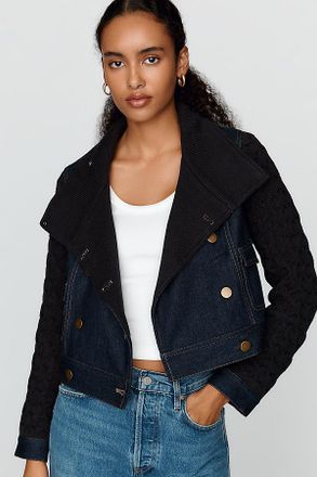 Pilcro Denim & Sweater Knit Cardigan