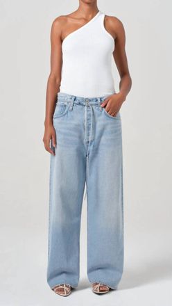 A Gold E Emmi High Rise Wide Leg Belted Jean In Incline
