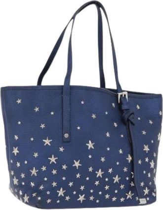 Jimmy Choo London Pre-owned Tote Bag - Dames - Vintage Shopper - Blauw - ONE Size - Leer - Vintage