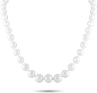 Luxury Bazaar 14K White Gold 1.50ct Diamond and Pearl Necklace MF20-080326