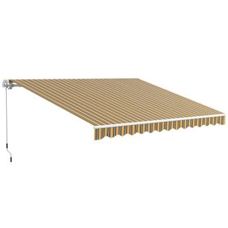 OUTSUNNY Toldo manual retr&aacute;ctil 350x250 cm gris y amarillo