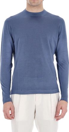 Drumohr Long Sleeve Silk Crewneck Sweater