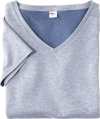 Isa Kurzarmshirt ISA BODYWEAR Shirt kurzarm, Damen, Gr. XL, melange, Obermaterial: 84% Baumwolle CO. 16% Polyester PES., Shirts Kurzarmshirt