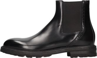 Pantanetti Schoenen, Heren, Zwart, 43 EU, Leer, Beatles Visby Enkellaarzen