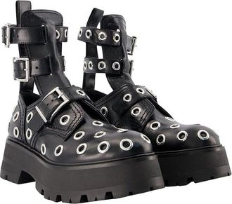 Alexander McQueen Womens Leather Ankle Boot (Authentic Pre-Loved)