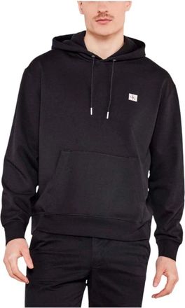 Calvin Klein Tijdloze LS-hoodie met CK-logo - Heren - Hoodies - Zwart - XL - Hoodies & sweatvesten