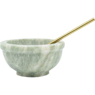 Foreside Home And Garden Elise Light Green Onyx Marble Bowl & Spoon Set at Nordstrom