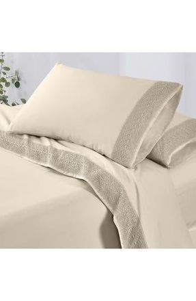 Modern Threads Crochet Lace 4-Piece Sheet Set in Linen at Nordstrom Rack, Size California King