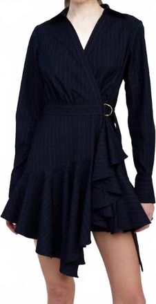 En Saison Prudence Surplice Mini Dress In Navy