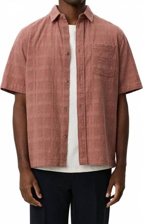 Les Deux Charlie Short Sleeve Shirt In Cognac Red