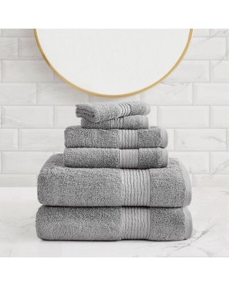 Badgley Mischka Cotton Tencel Oversized 6Pc Towel Set