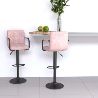 vidaXL Taburetes De Cocina 2 Unidades Terciopelo Rosa Vidaxl