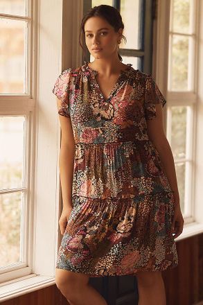 Anthropologie By Anthropologie Ruffle Sleeve Dress