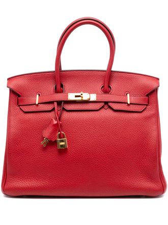 Herm&egrave;s 2011 Togo Birkin Retourne 35 handbag - Rosso