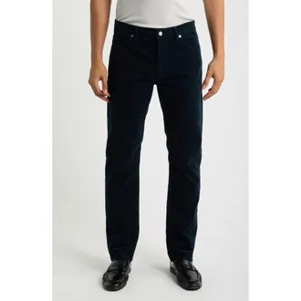 Frame Denim Modern Fit Straight Leg Stretch Corduroy Pants in Dark Navy at Nordstrom, Size 36