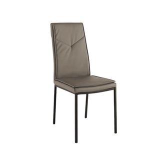 MondoViro Conjunto de 2 sillas efecto piel gris t&oacute;rtola 42x60 cm 100h