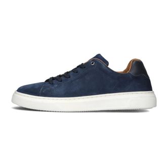 Stefano Lauran Schoenen, Heren, Blauw, 42 EU, Leer, Blauwe Lage Sneakers Sl 124H600