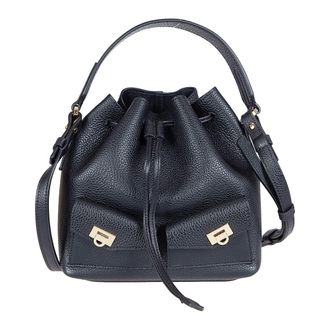 Ferragamo Bucket Bags, female, Black, Size: ONE SIZE Mini Hug Bucket Bag