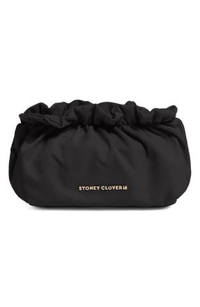 Stoney Clover Lane Bow Nylon Pouch in Noir at Nordstrom