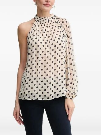Pedro del Hierro Blusa monospalla a pois - Toni neutri