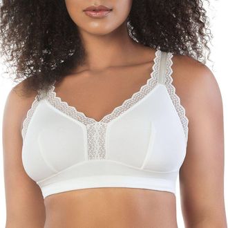 Affinitas Dalis Wire-Free Bralette in White at Nordstrom, Size 30Ddd