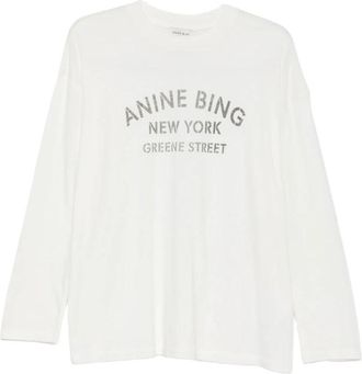Anine Bing Crew Neck Sweatshirt - Dames - Sweatshirts - Wit - M - Denim - Hoodies & sweatvesten