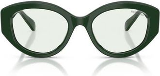 Swarovski 53mm Polarized Irregular Sunglasses in Dark Green /Photo Green at Nordstrom