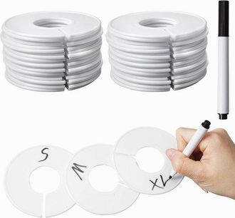 No Brand 40 Separadores Circulares De Tallas Para Prendas De Vestir: Anillos Reutilizables Para Clasificar Prendas Con Marcas