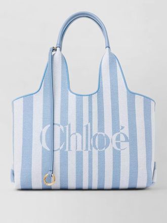 Chlo&eacute; stripy east west jacquard tote bag