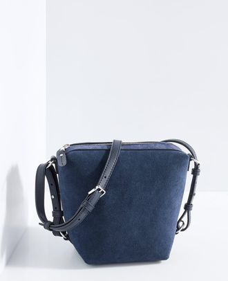 Talbots Riley Suede Crossbody Bag - Blue - 001 Talbots