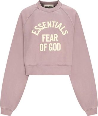 Fear of God Campus 90s Cropped Raglan Crewneck - Dames - Sweatshirts - Paars - M - Katoen - Hoodies & sweatvesten