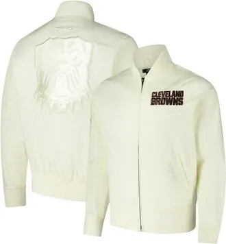 Pro Standard Mens Pro Standard Cream Cleveland Browns Triple Tonal Full-Zip Twill Jacket at Nordstrom, Size X-Large