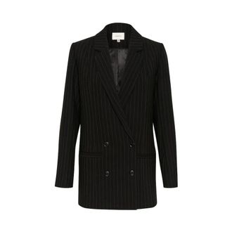 Gestuz Blazers, female, Black, Size: 2XL Pinstripe Blazer
